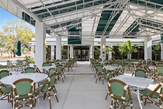 view of patio / terrace featuring french doors