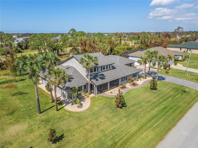 aerial view featuring a residential view