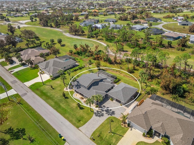 aerial view with a residential view