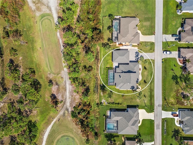 aerial view with a residential view