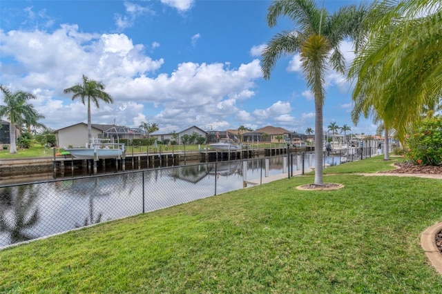 exterior space featuring a boat dock