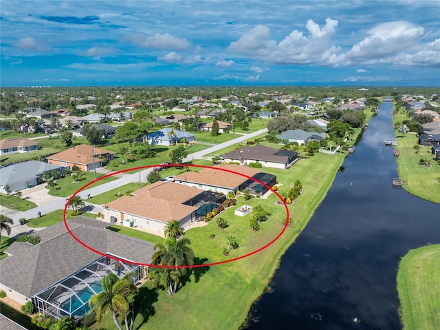 240 White Marsh Ln, Rotonda West, FL 33947 - drone / aerial view featuring a water view and a residential view