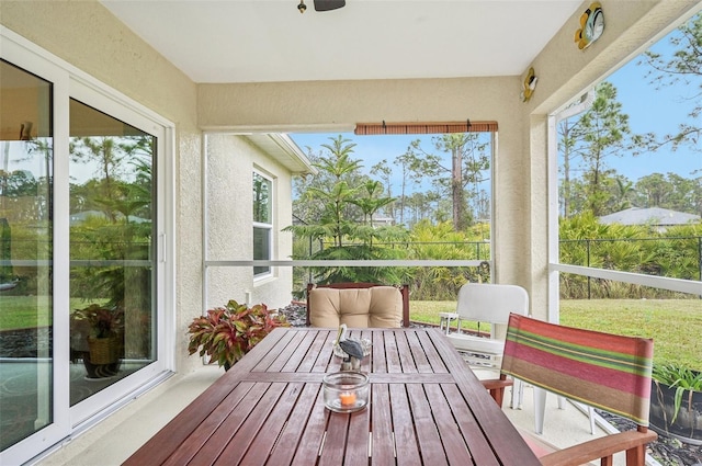 view of sunroom