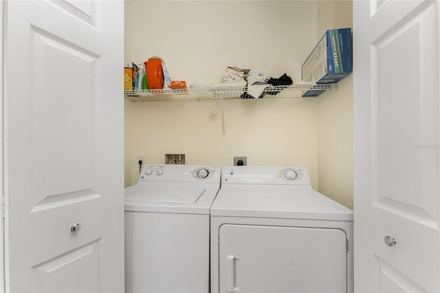 laundry room featuring washer and dryer