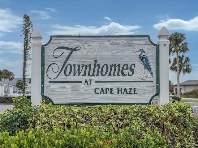 view of community sign