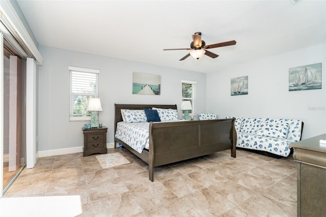 bedroom with ceiling fan