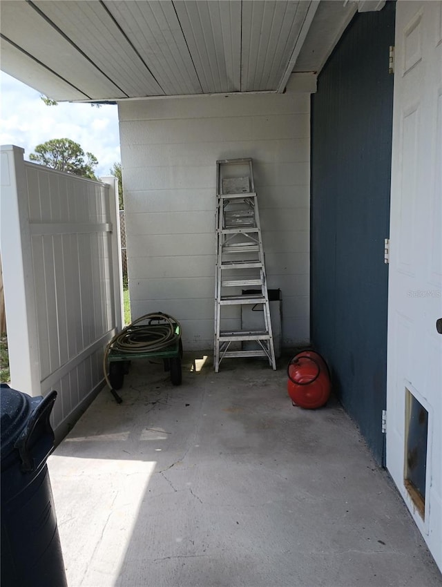 view of garage