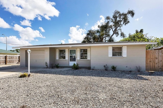 single story home with a patio