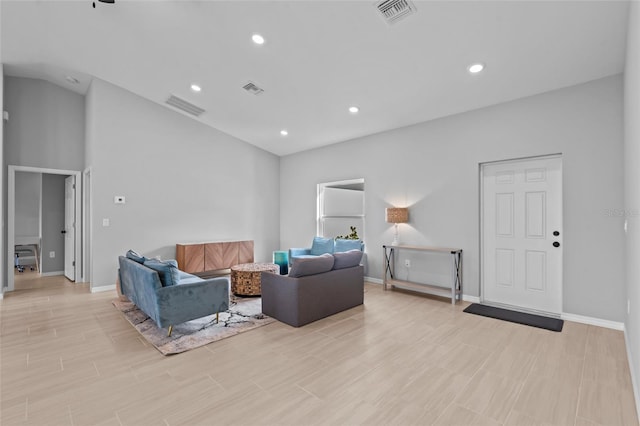 220 Mark Twain Ln, Rotonda West, FL 33947 - living room with baseboards, recessed lighting, and visible vents