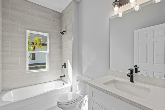 220 Mark Twain Ln, Rotonda West, FL 33947 - full bathroom with toilet, shower / tub combination, and vanity