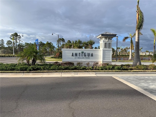 view of community sign