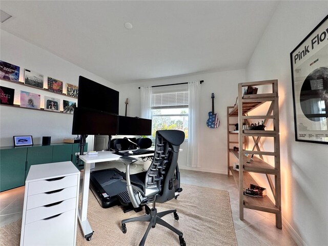 19060 Moscato Ct, Venice, FL 34293 - home office featuring light tile patterned flooring and baseboards