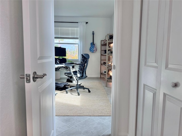 view of tiled office