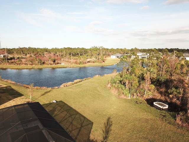 exterior space featuring a water view