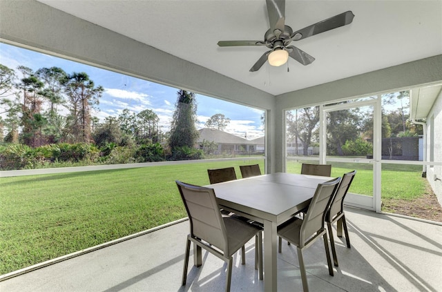 2775 Wyola Ave, North Port, FL 34286 - sunroom featuring outdoor dining space and ceiling fan