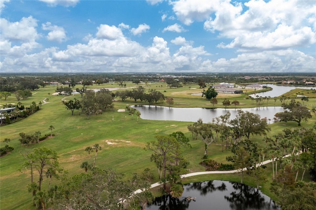 drone / aerial view with a water view and a rural view