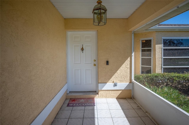 doorway to property with a balcony