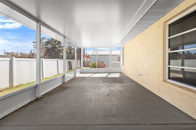 view of unfurnished sunroom