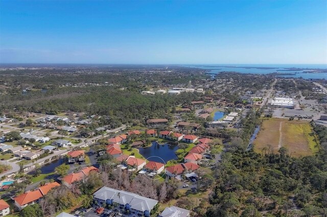 514 Pine Hollow Cir Unit 514, Englewood, FL 34223 - aerial view featuring a water view and a residential view