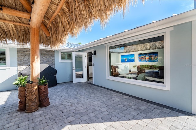 view of patio featuring area for grilling