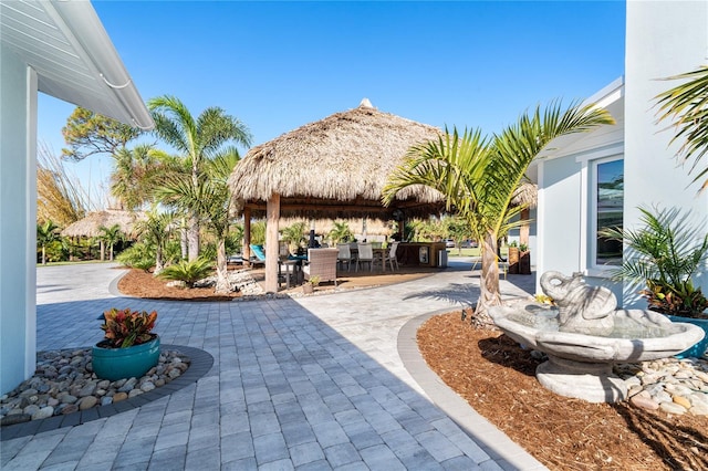 view of patio / terrace with a gazebo