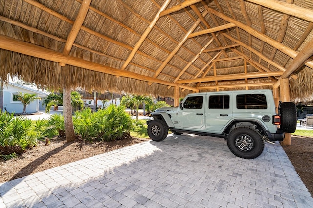 view of car parking featuring a carport