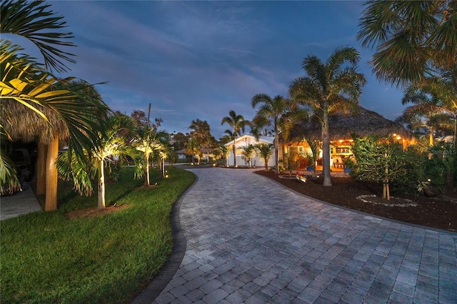 view of front of house with a yard