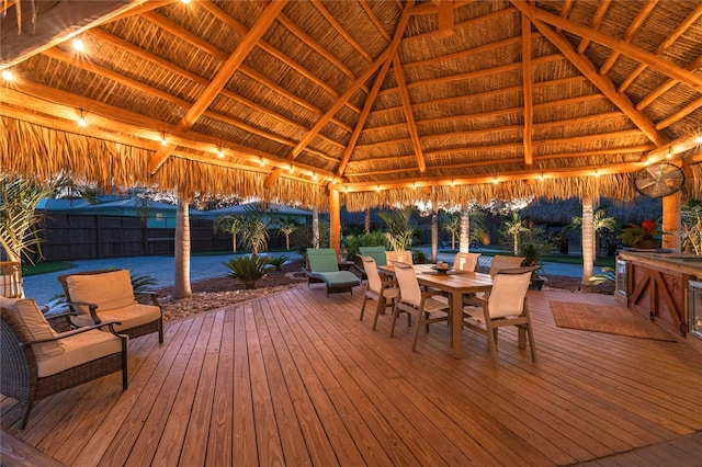 deck with a gazebo