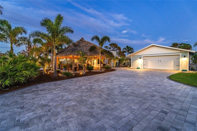 view of front of property featuring a garage