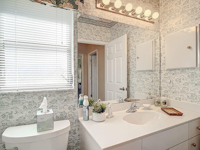 bathroom with toilet and vanity