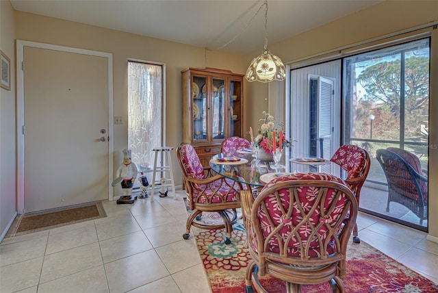 view of tiled dining area