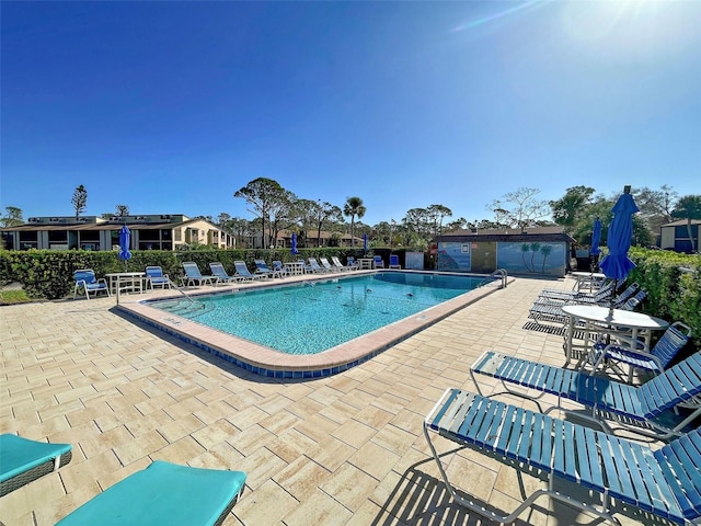 view of pool with a patio