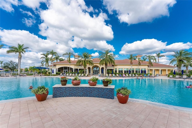 view of pool with a patio area