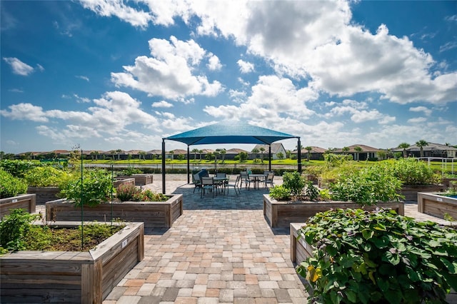 13077 Rinella St, Venice, FL 34293 - view of patio with a vegetable garden and outdoor dining area