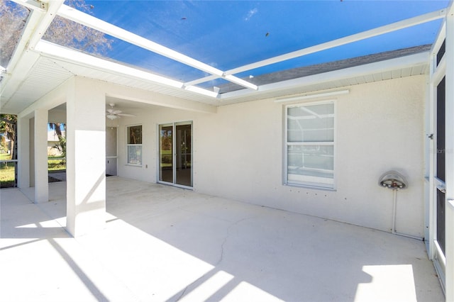 view of patio / terrace featuring ceiling fan