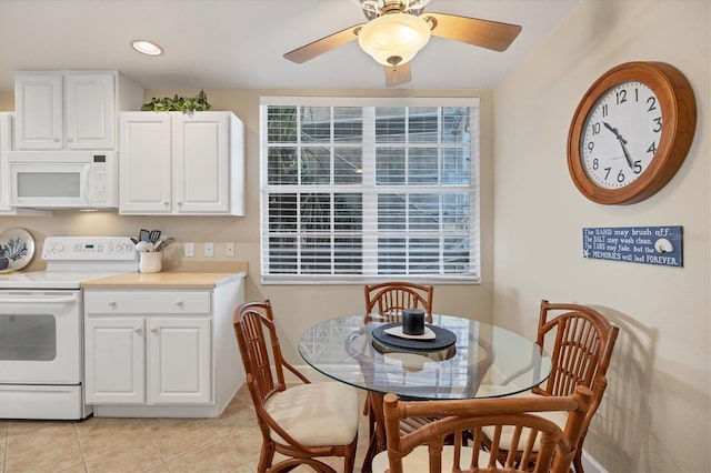 view of tiled dining area