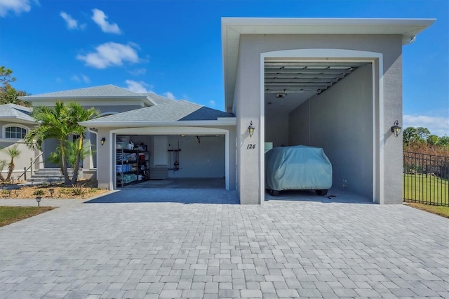 view of garage