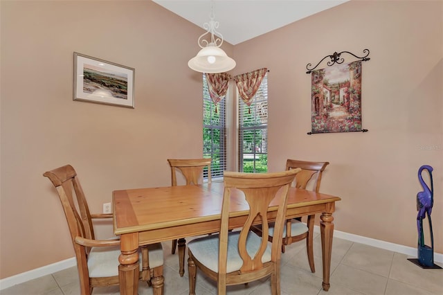 view of tiled dining area