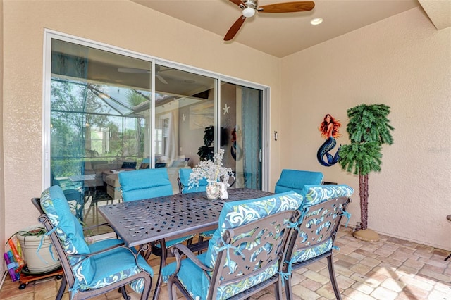 view of patio / terrace with ceiling fan