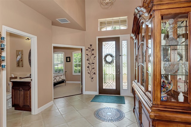 view of tiled entrance foyer