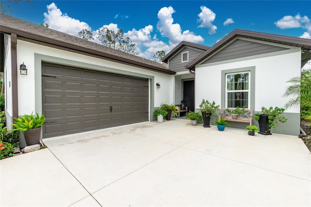 view of front of house with a garage