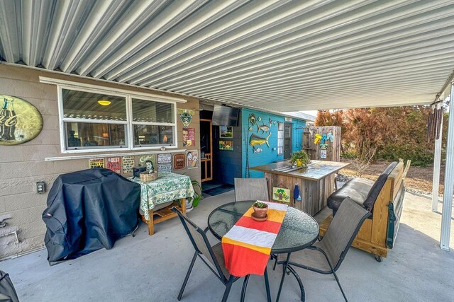 view of patio with grilling area