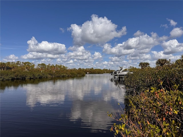 water view with a boat dock