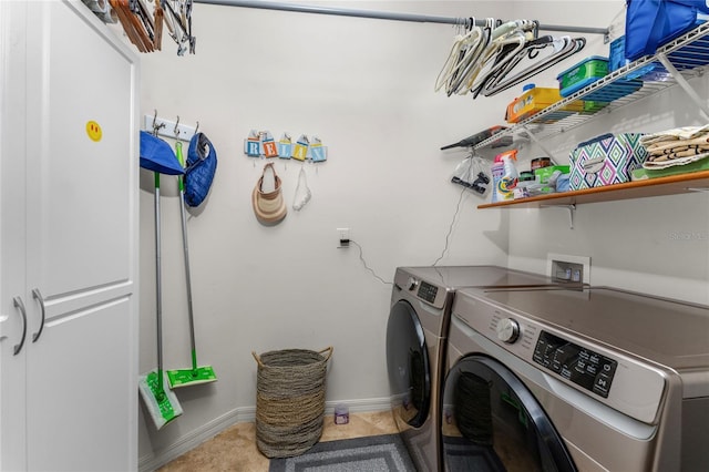 laundry area featuring separate washer and dryer