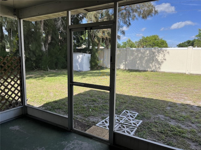 view of unfurnished sunroom