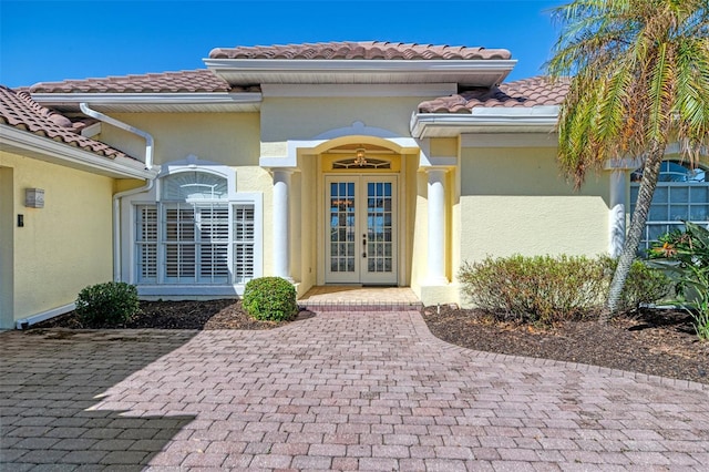 property entrance with french doors