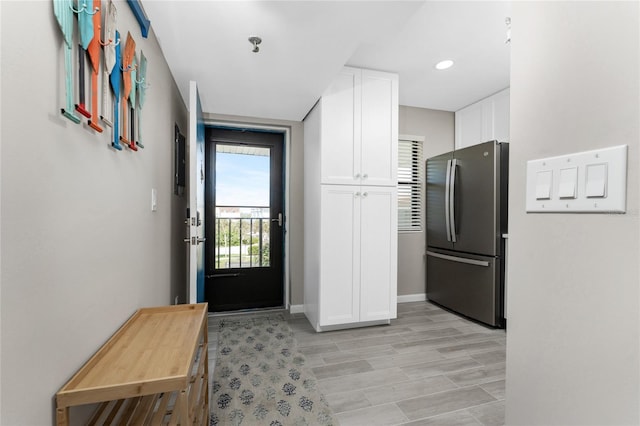 interior space with light hardwood / wood-style floors