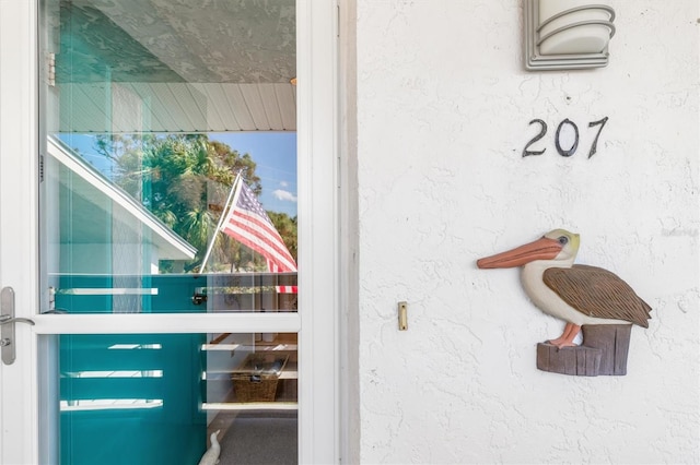 details featuring stucco siding