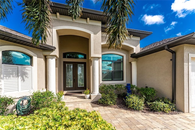 doorway to property with french doors