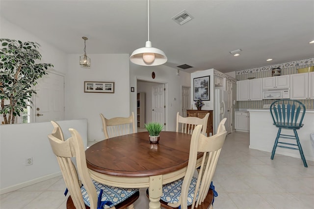 view of tiled dining area